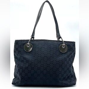 Gucci eclipse black canvas tote bag